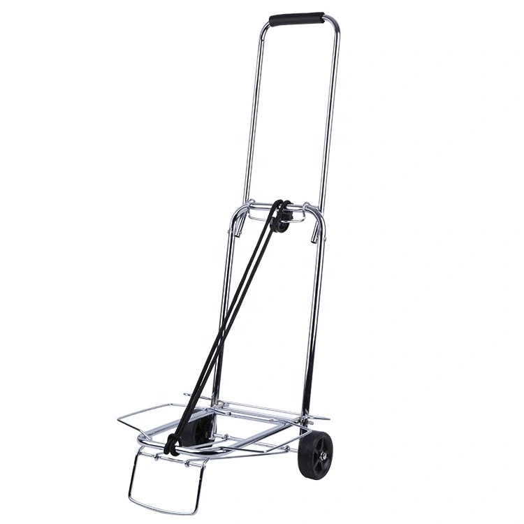 Carro de equipaje plegable de metal cromado