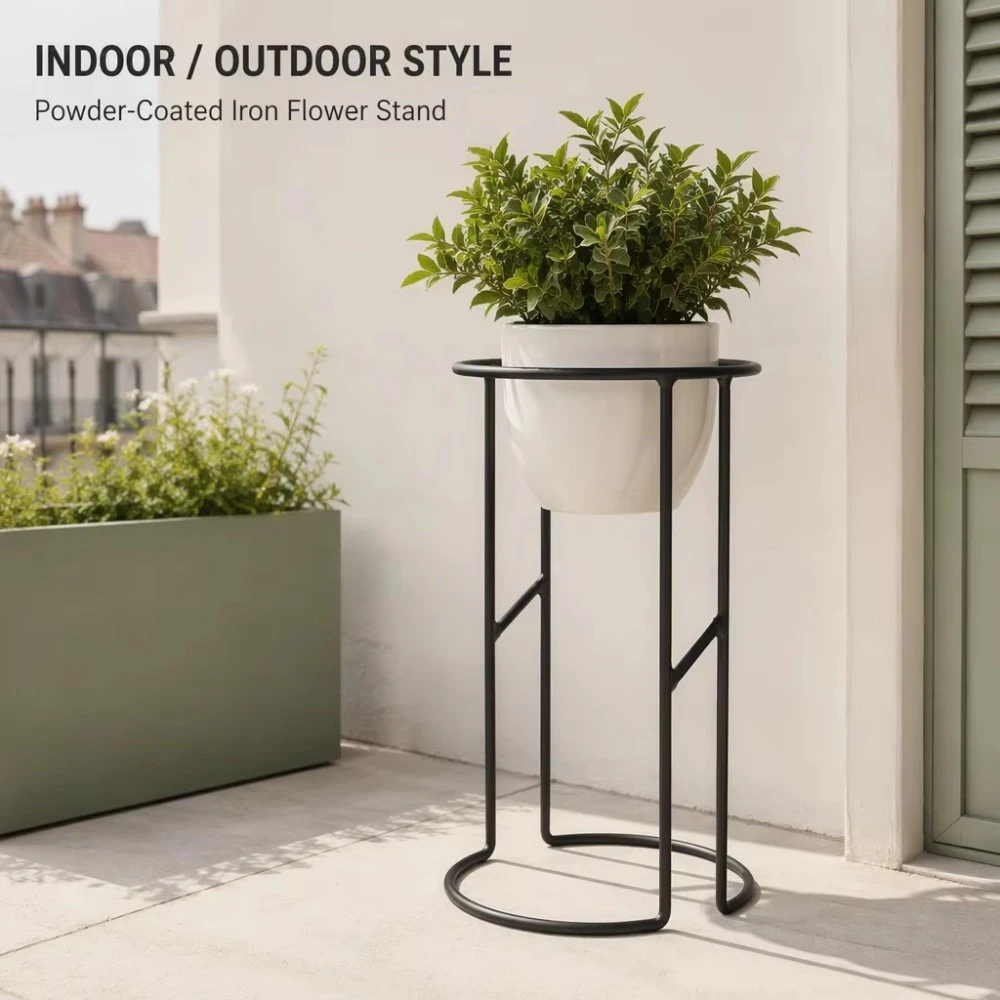 Cylinder Metal Indoor Outdoor Iron Flower Stand