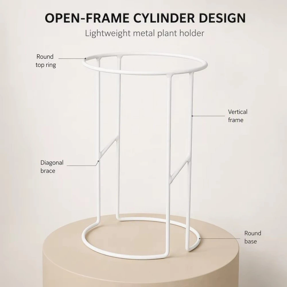 Cylinder Metal Indoor Outdoor Iron Flower Stand
