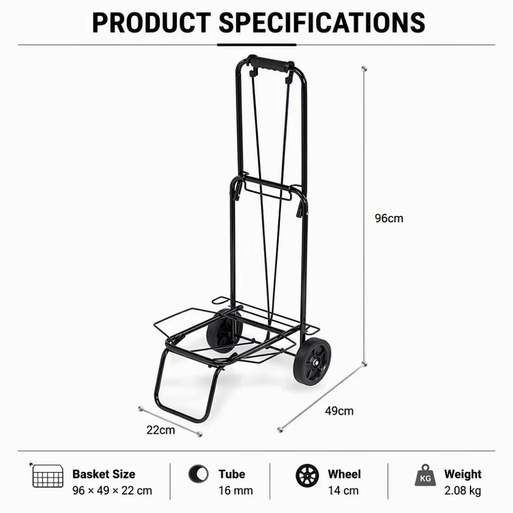 Metal Folding Mini Luggage Trolley Cart