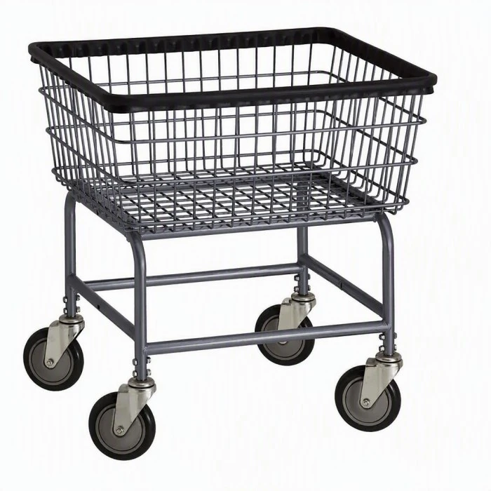 Carro con carrito para cesta de lavandería de alambre de metal con recubrimiento en polvo