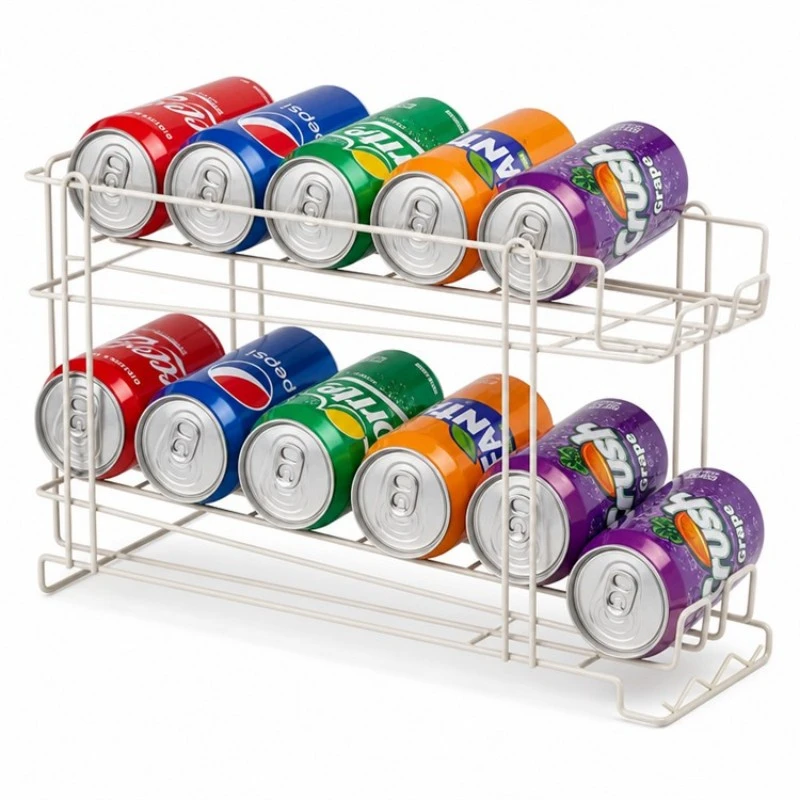 Estante de almacenamiento de latas de cola de alambre de hierro forjado de pie