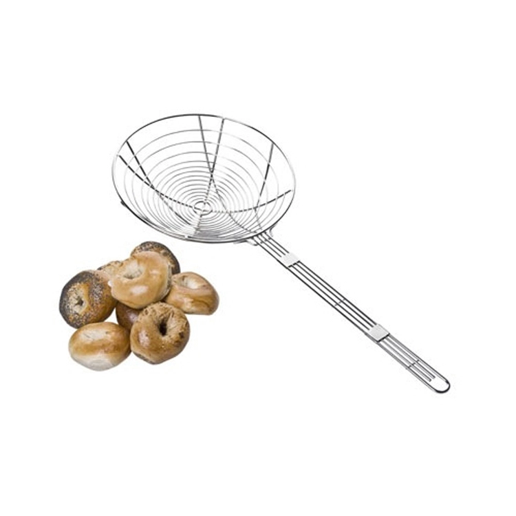 Cesta para freidora de cocina de acero con mango largo